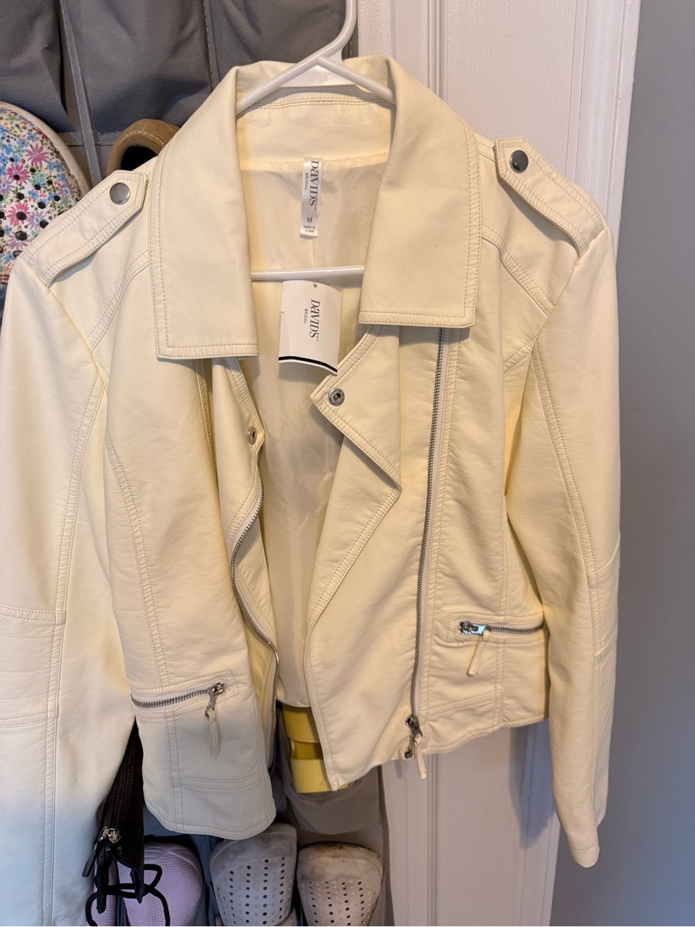 David’s bridal ven  Women's Cream Moto wifey Jacket